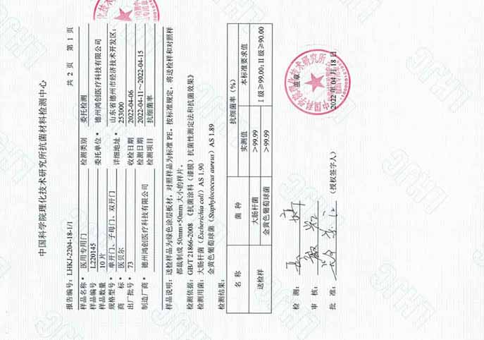 醫(yī)院門(mén)抗菌報(bào)告